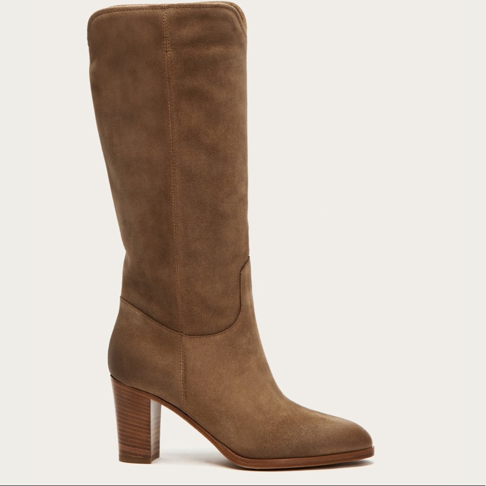 FRYE June Tall beige suede boots! Size 8.5!! NWOT! - Picture 2 of 7